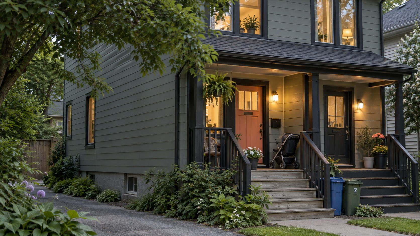Two welcoming entrances on a well-kept rental home